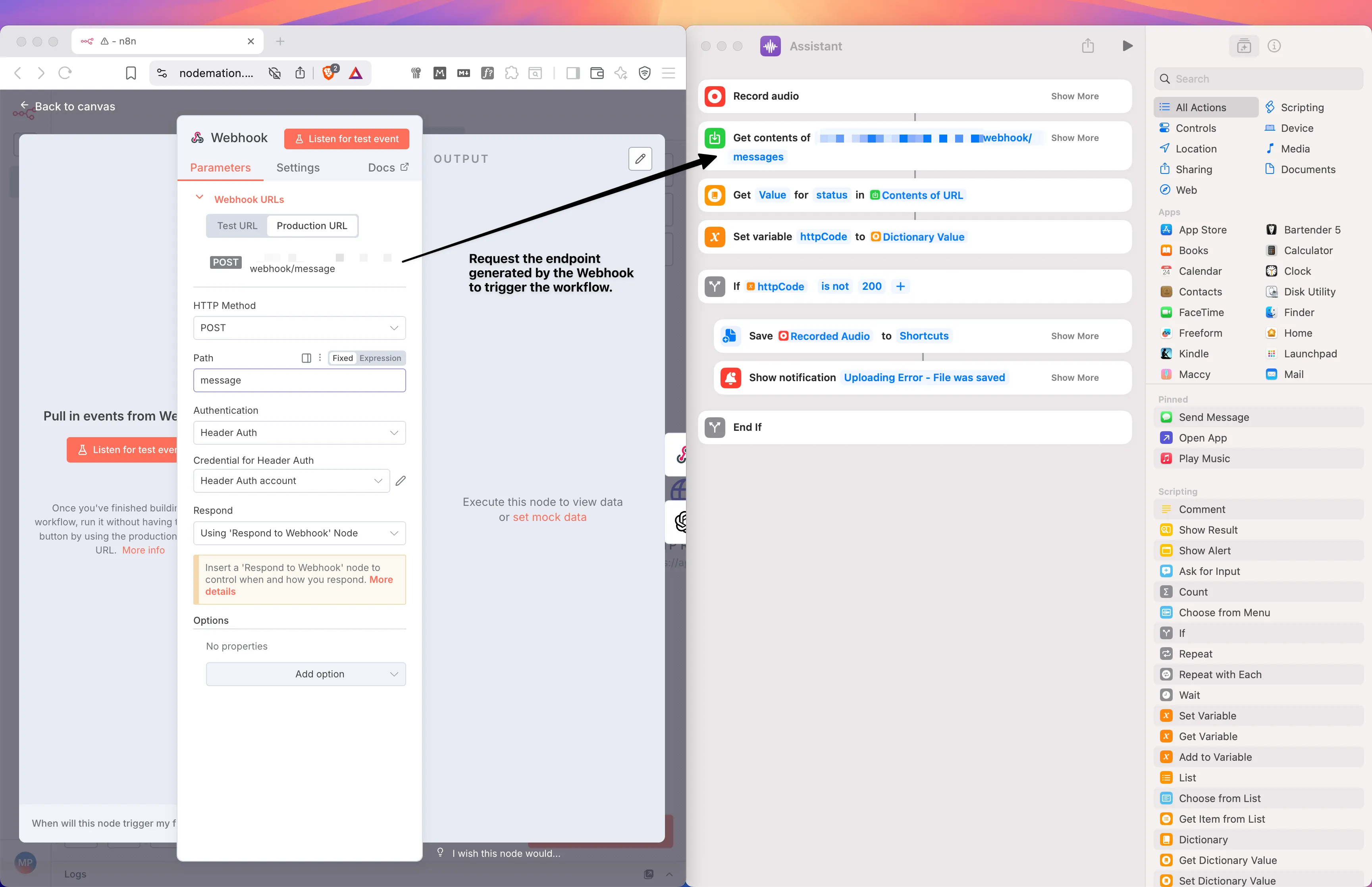 How to trigger workflow from iOS? Just call an endpoint